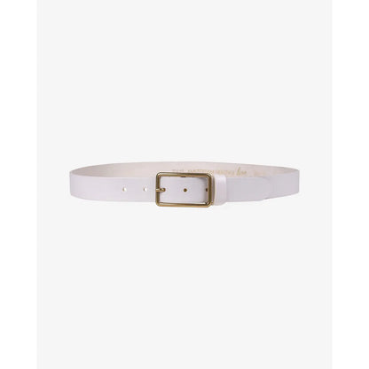 Italian Leather Belt with Rectangular Buckle