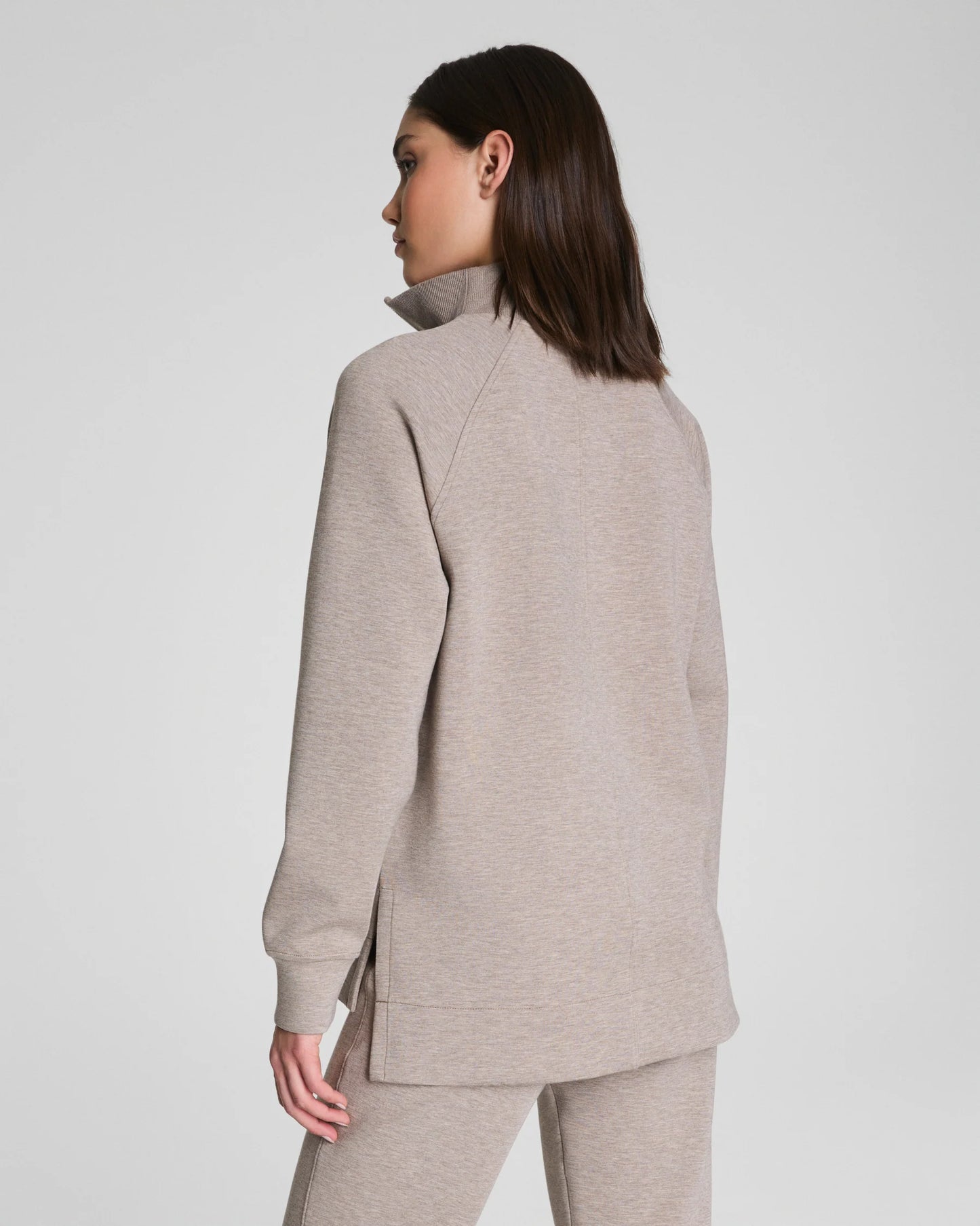 SPANX AirEssentials® Brushed Half Zip Tunic in birch heather
