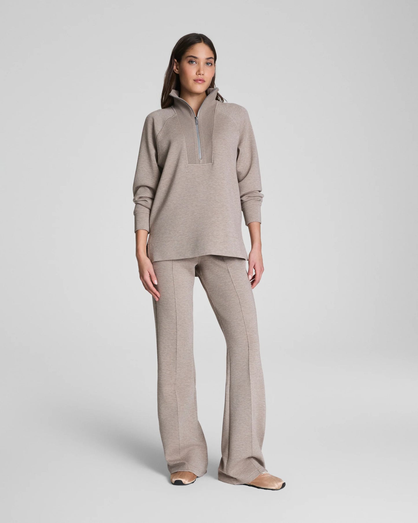 SPANX AirEssentials® Brushed Flare Pant in birch heather