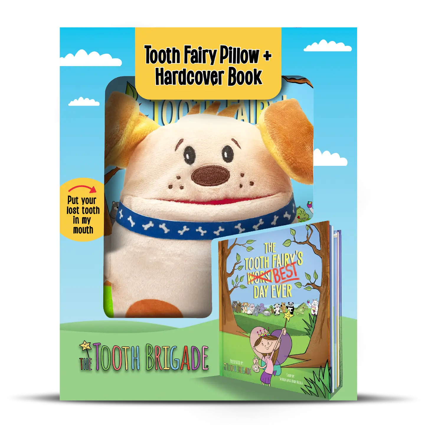 Tooth Fairy Pillow + Book Gift Set