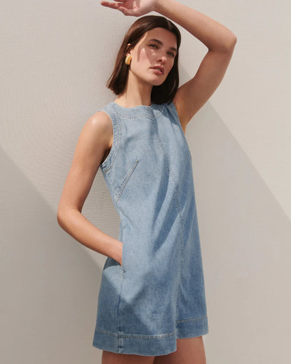 Lightweight Denim Mini Tank Dress