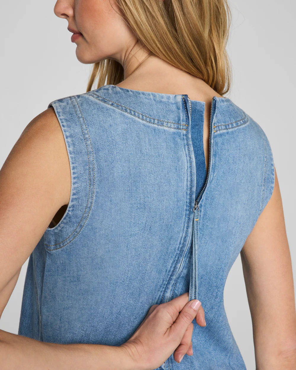 Lightweight Denim Mini Tank Dress