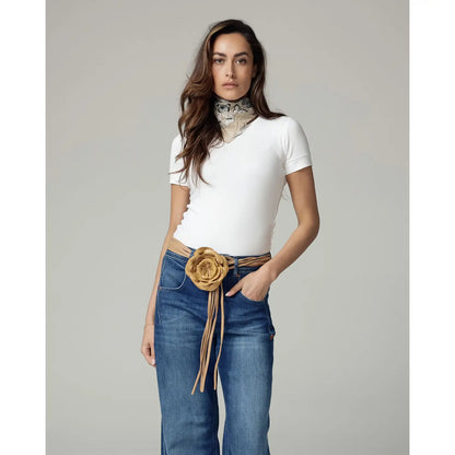 Made To Order Rosa | Leather Flower Tie Belt