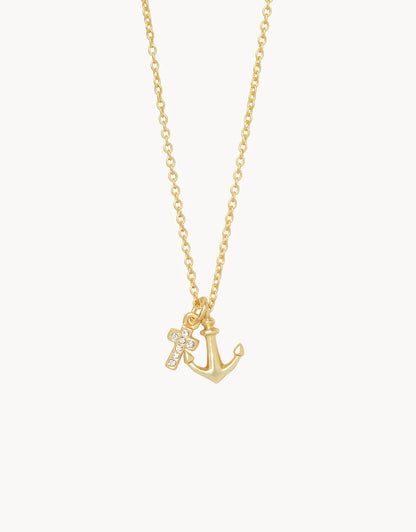 Sea La Vie Necklace It Is Well/Cross Anchor