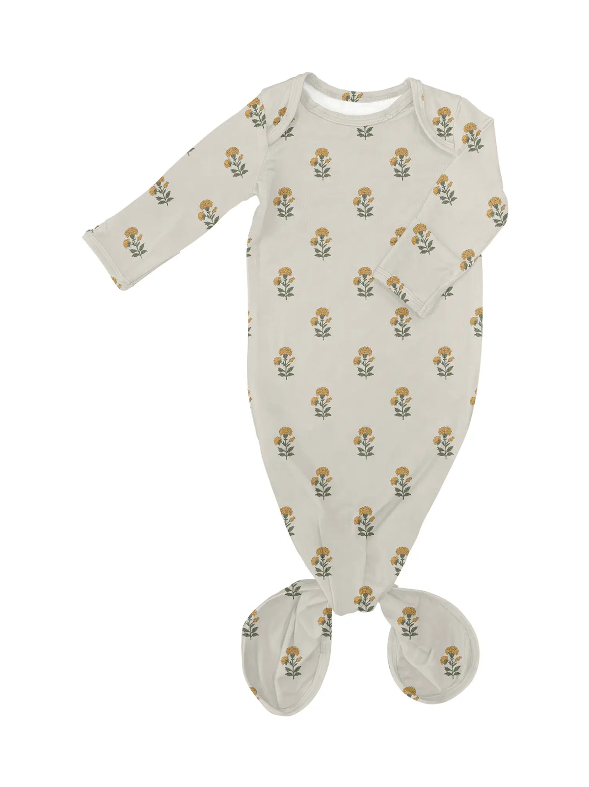 Marigold Block Print - Knotted Infant Gown