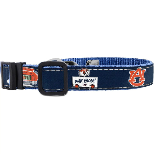 Auburn Tigers Collegiate Woven Ribbon Dog Collar.