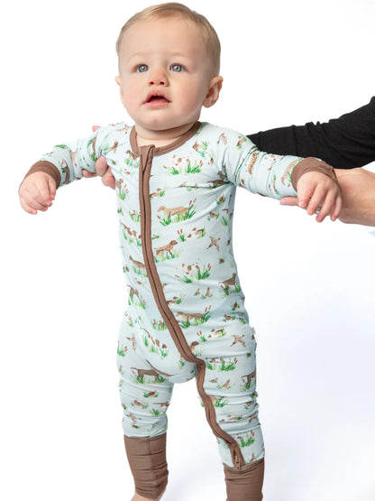 Delta Bird Hunting Dogs Convertible Zip Pjs