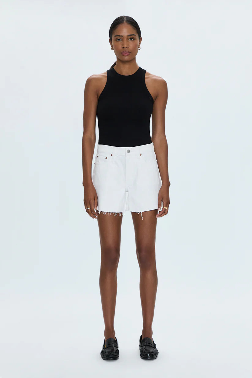 Kennedy Relaxed Mid Rise Cut Off Short in Antique White