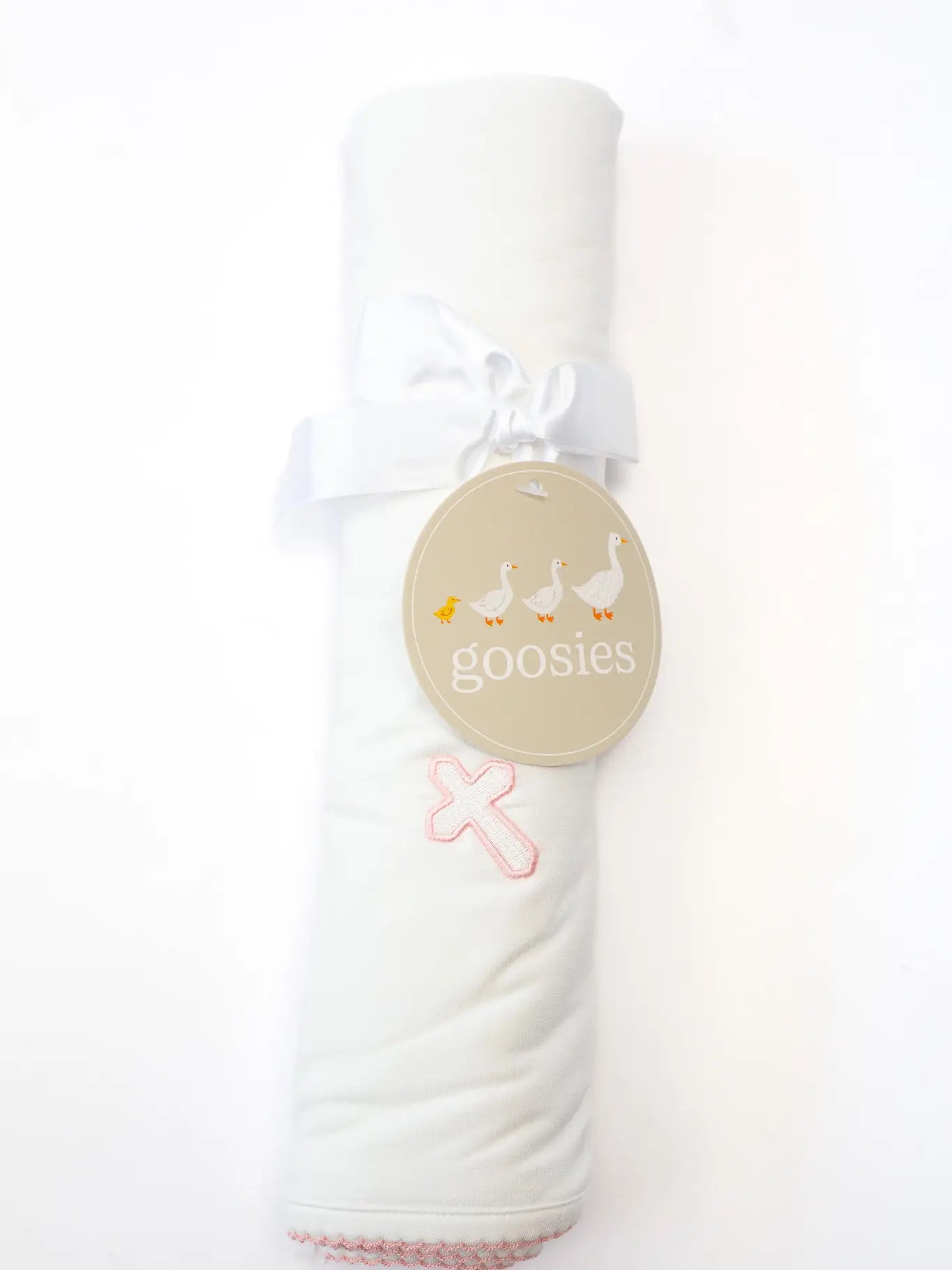 Pink Cross (Easter/Baptism/Christian) Embroidered Blanket
