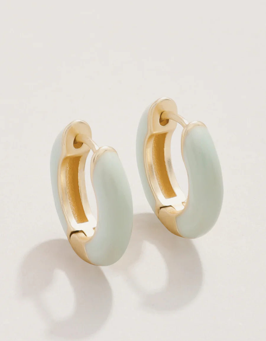 Clara Hoop Earrings 15mm Sea Foam