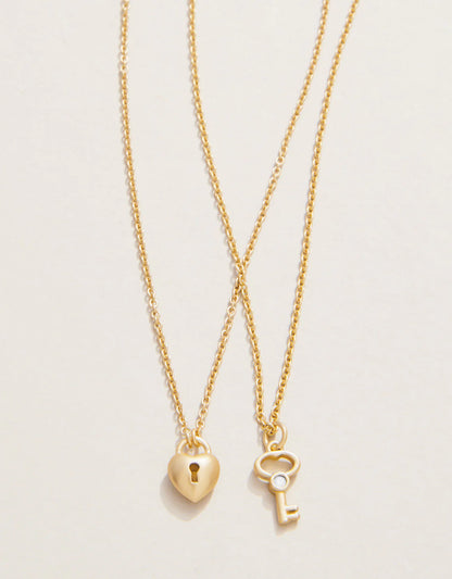 SLV Necklace 18" Best Friends/Heart Key (2 piece set)