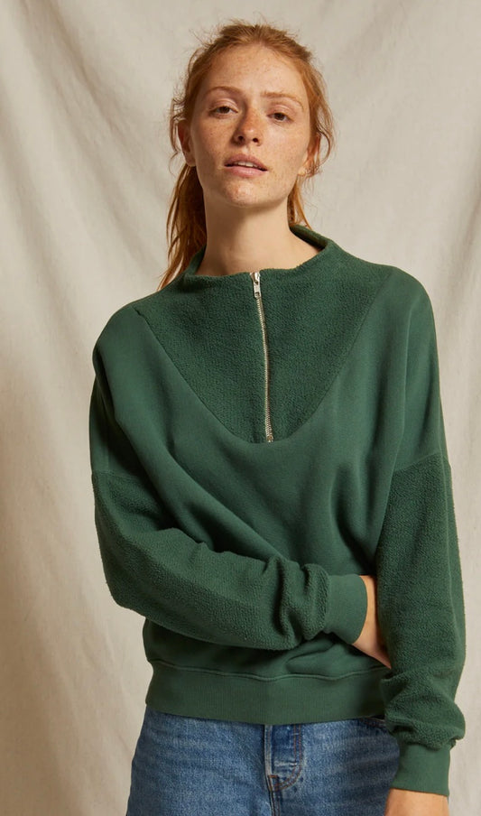 Fleece 1/4 Zip Pullover in Evergreen