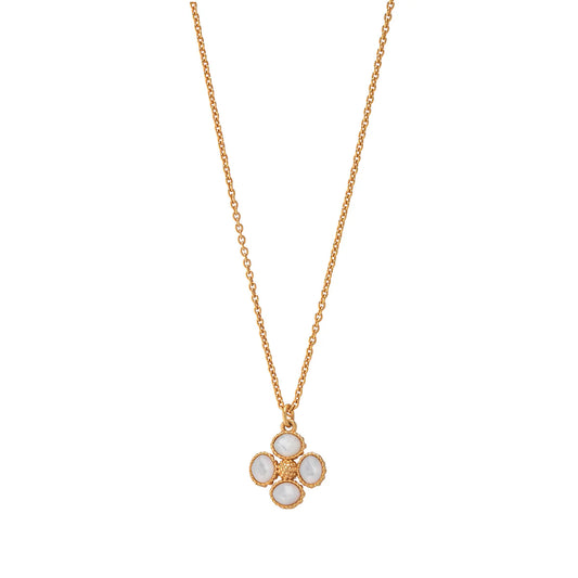 Berry Clover Double Sided Charm Necklace, 16"+2" - MOP