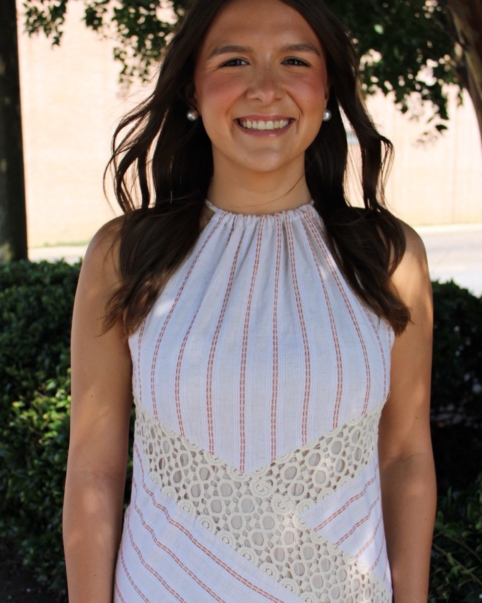 Halter Detail Tiered Dress