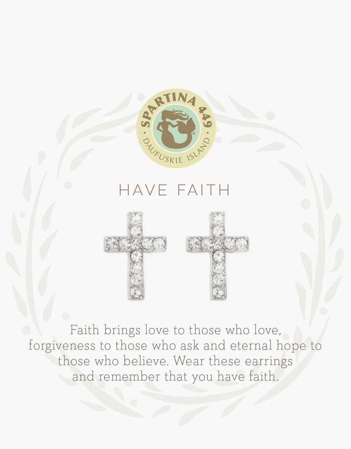 Sea La Vie Stud Earrings Have Faith/Cross
