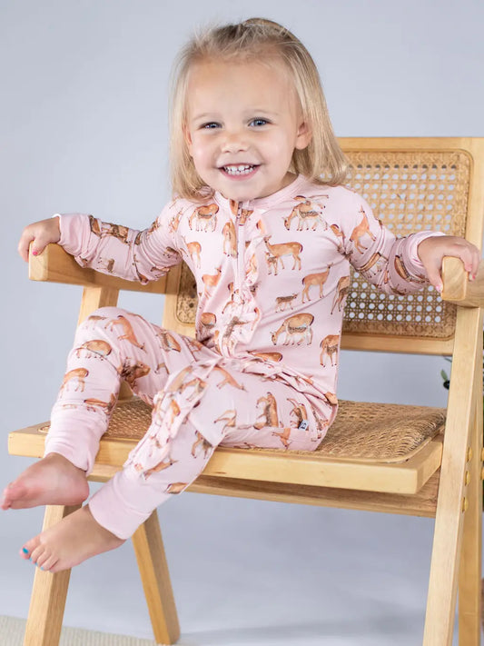 Does & Fawns - Ls Convertible Zip Pjs
