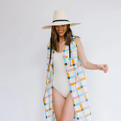 Miriam Wide Brimmed Palm Fringed Hat