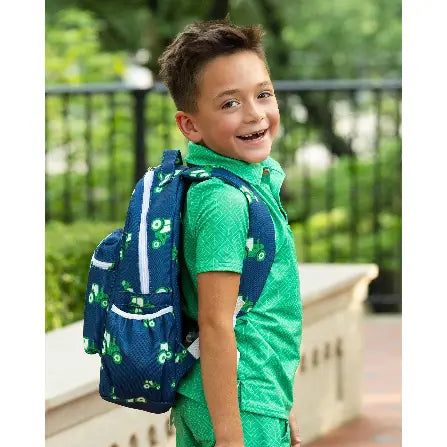 Boys Backpack - Tractors On Navy