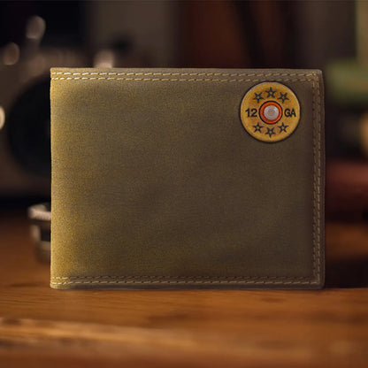 Shotshell Vintage Tan Leather Bifold Wallet