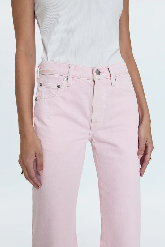 Lexi Mid Rise Bowed Straight Jean - Blush