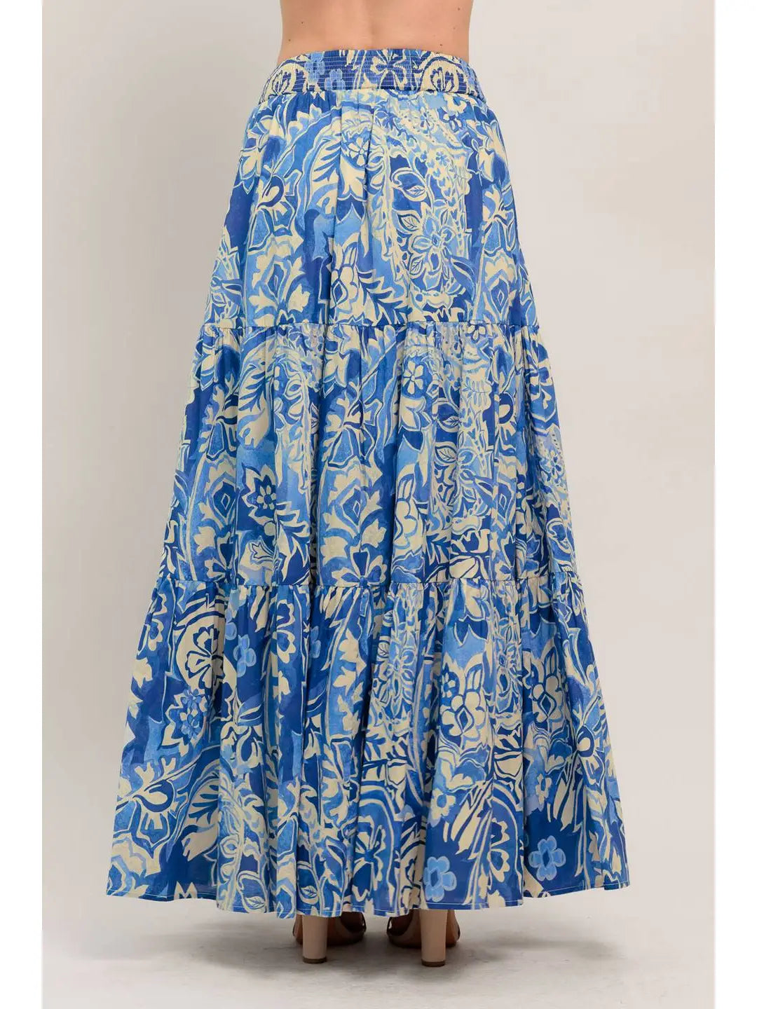 Blue  Woven Maxi Skirt