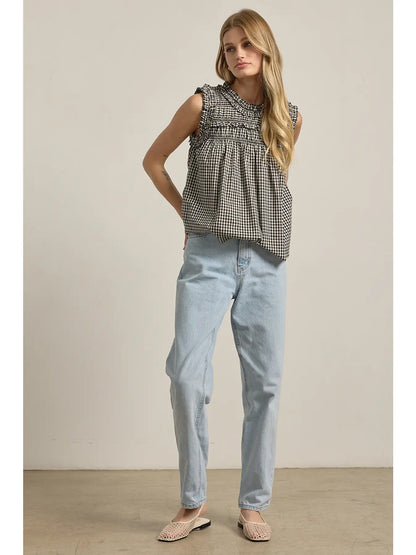 Gingham Ruffle Blouse