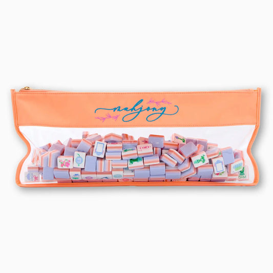Peach Script Mahjong Bag