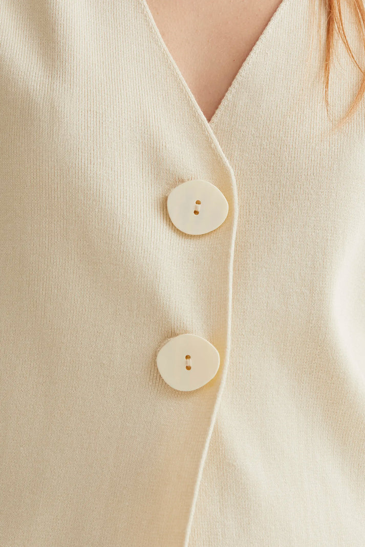 Beige Two Button Cardigan