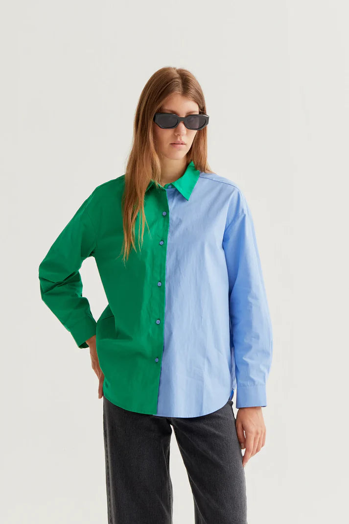 Color Block Button Down