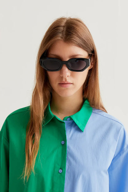 Color Block Button Down