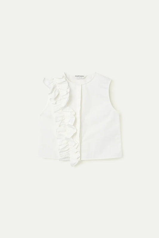 White Ruffle Top