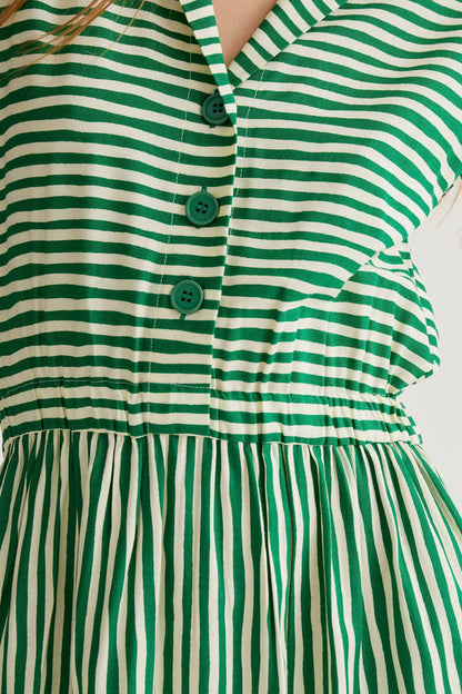 Green Stripe Midi Dress
