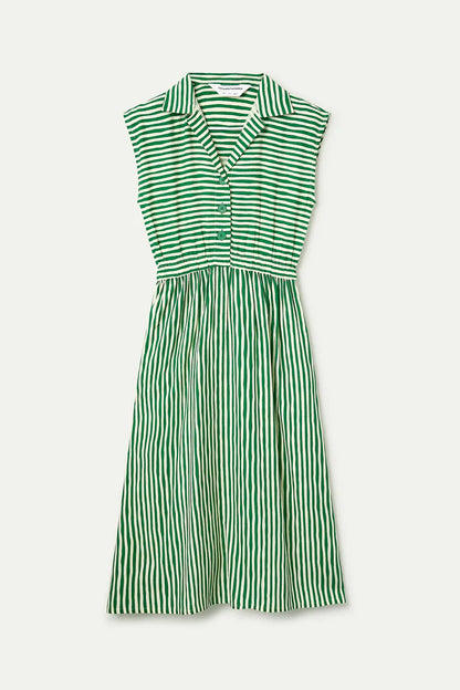 Green Stripe Midi Dress