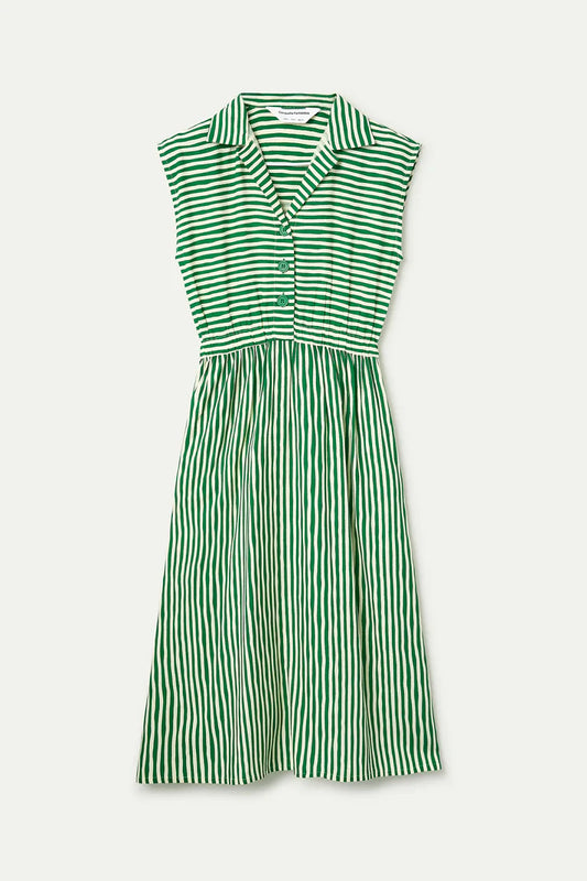 Green Stripe Midi Dress