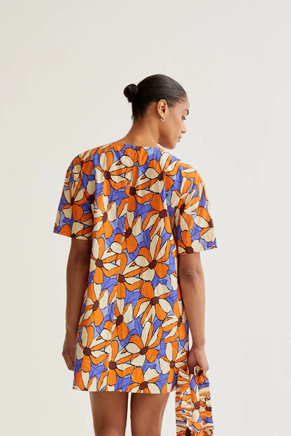 Orange Floral Mini Dress
