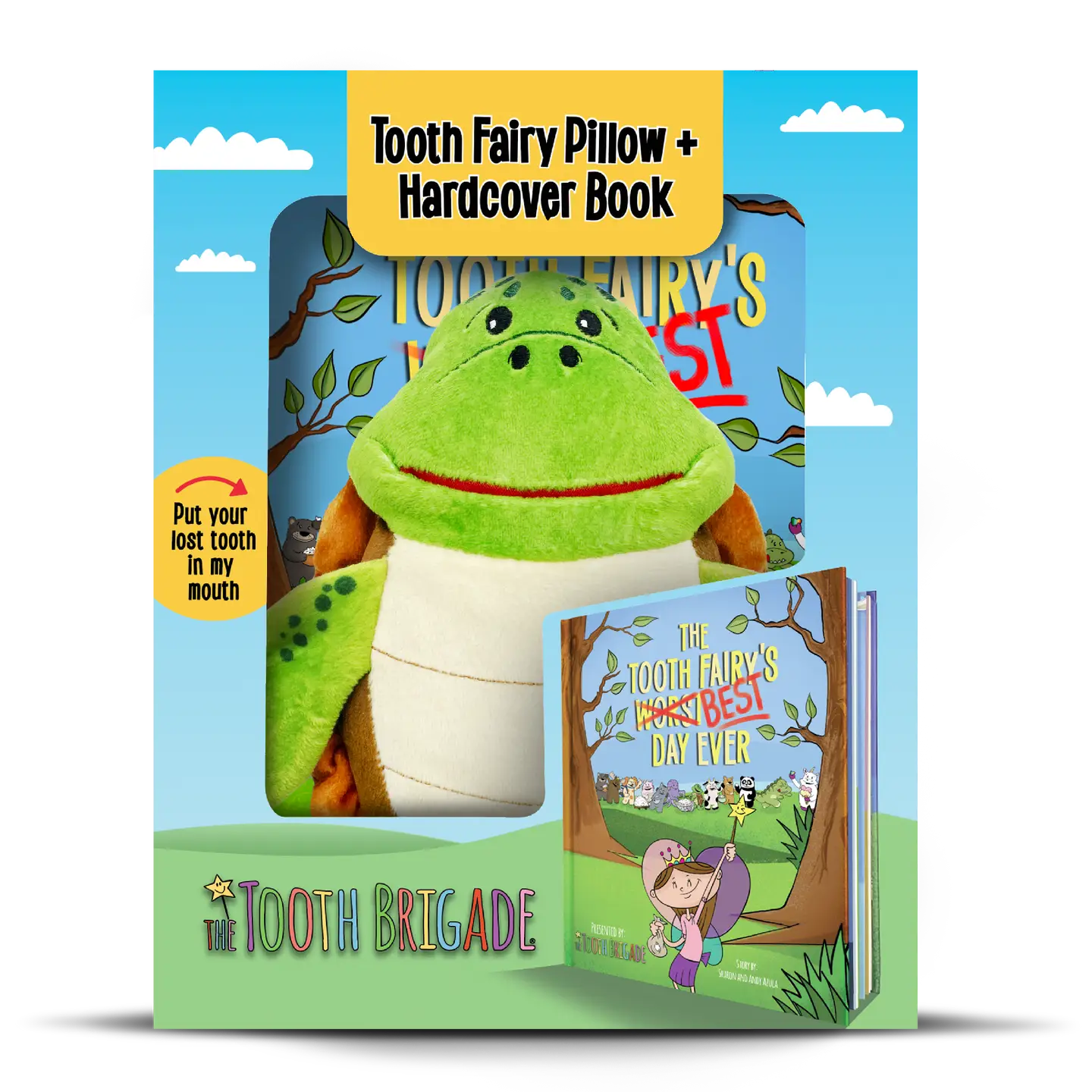 Tooth Fairy Pillow + Book Gift Set