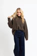 Solid Turtleneck Sweater Chocolate