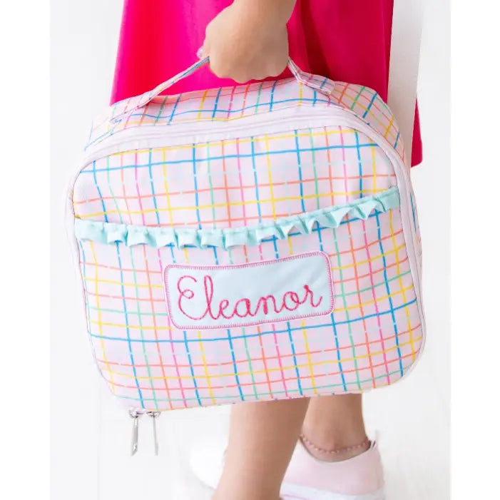Insulated Lunch Bag - Pink Plaid