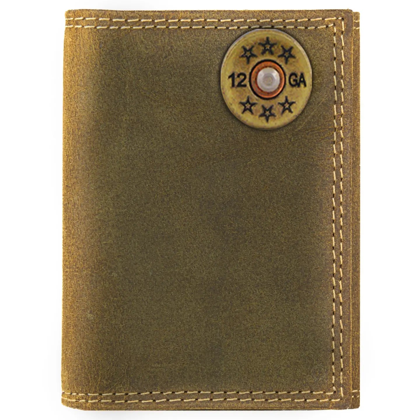 Shotshell Vintage Tan Leather Trifold Wallet