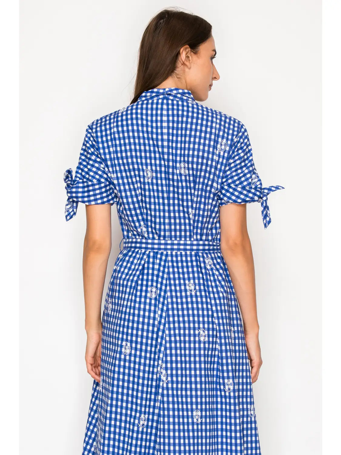 Azure Lace Shirt Midi Dress