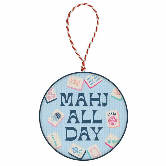 Ornament | Mahj All Day Embroidered Ornament Mahjong