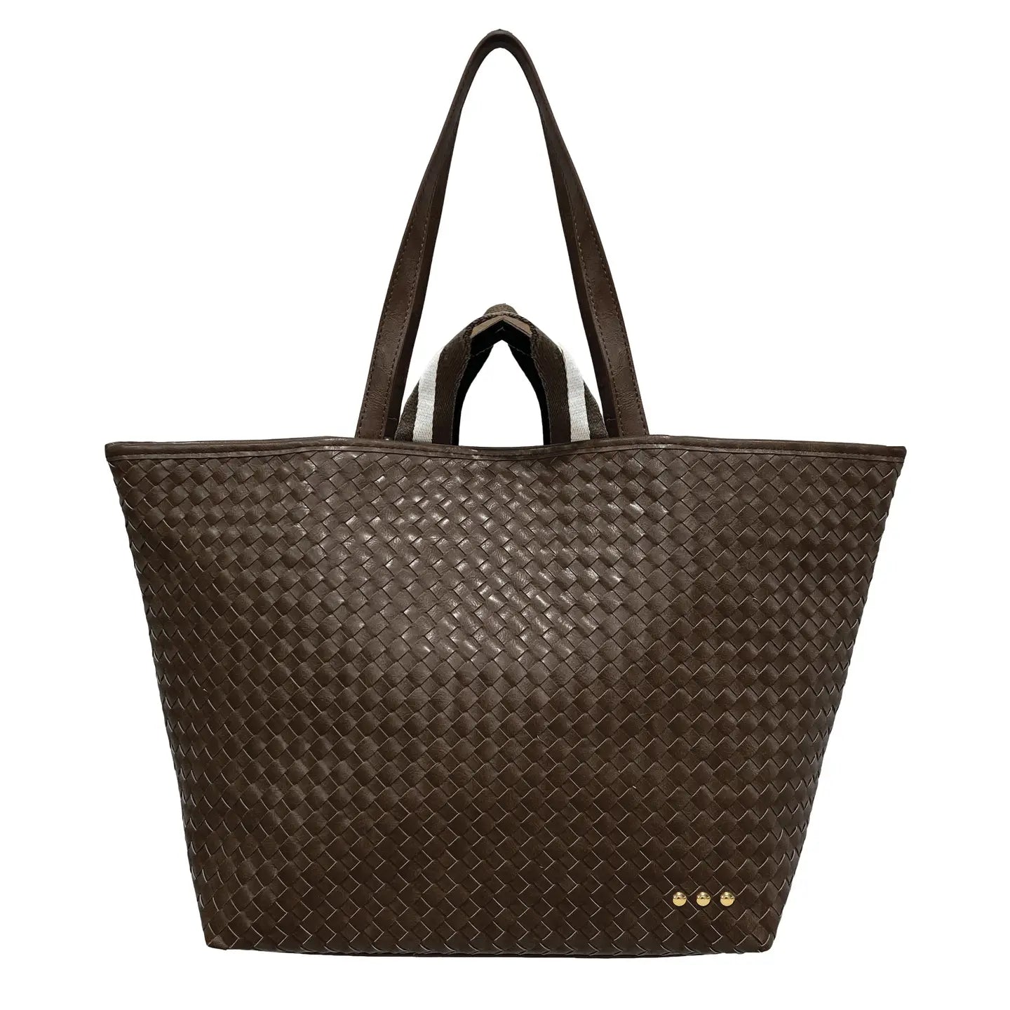 Woven Tiffany Organizer Tote Bag Chocolate