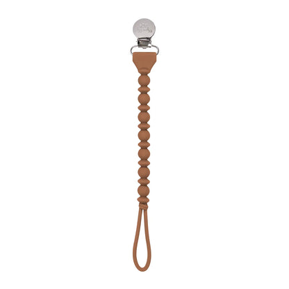 Beaded Paci Strap in Light Brown