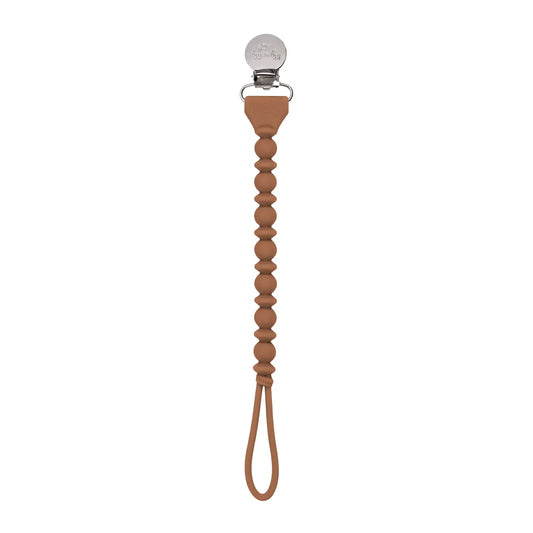Beaded Paci Strap in Light Brown