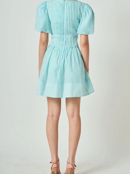 Pintuck Mini Dress
