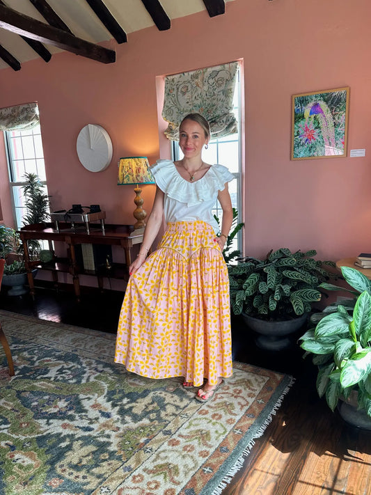 Arched Skirt - Orange Azalea