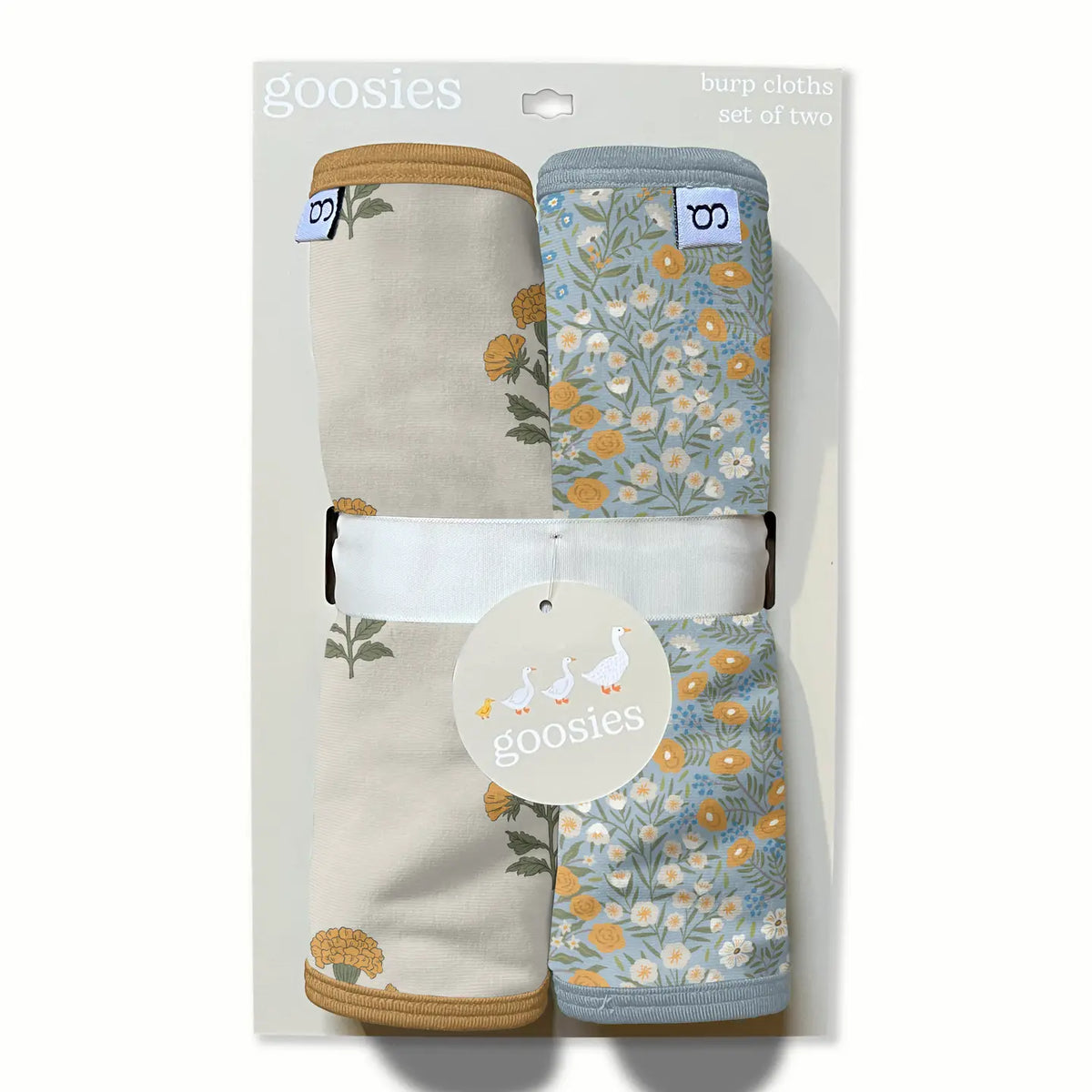 Marigold Block Print- Burp Cloth Set