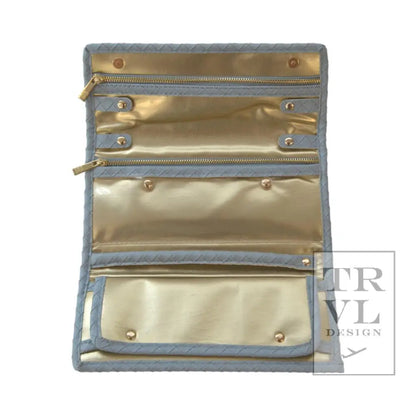 Luxe Jewelry Wallet - Woven Bleu