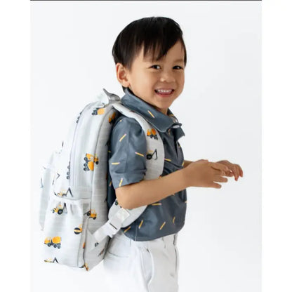 Boys Backpack - Construction On Grey