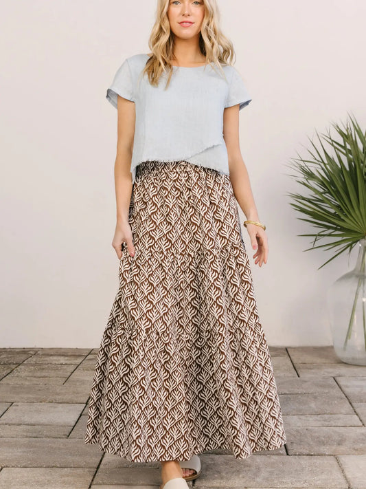Resort Maxi Skirt - Chocolate Flora